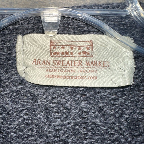 ARAN SWEATER MARKET MERINO WOOL CARDIGAN - Picture 2 of 7